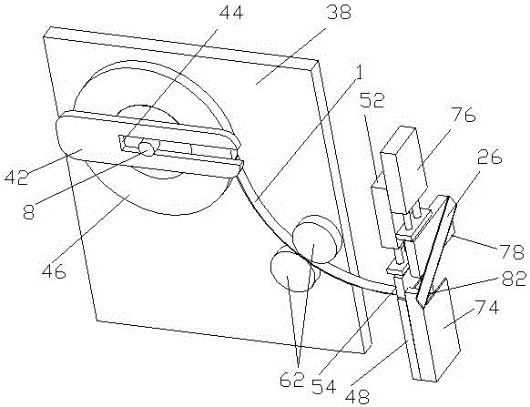 A device for pasting double-sided adhesive tape on cloth curtains