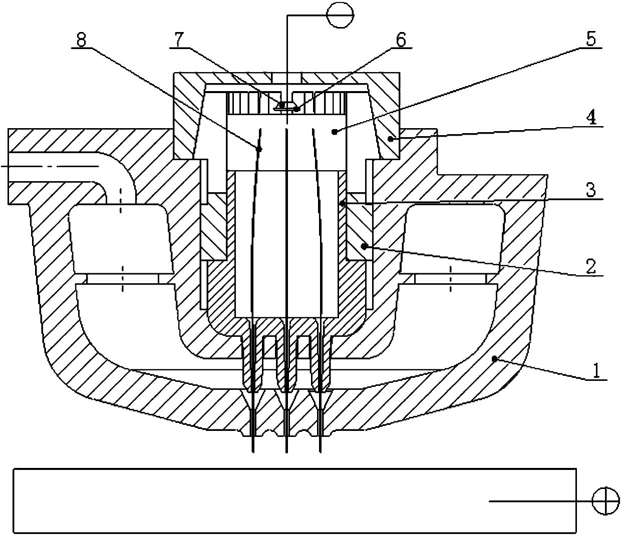 Flexible cluster electrode jet electrolytic machining method and device