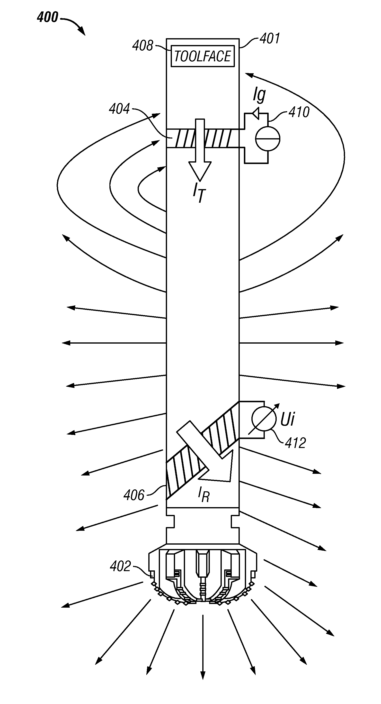 Method and apparatus for determining formation boundary near the bit for conductive mud