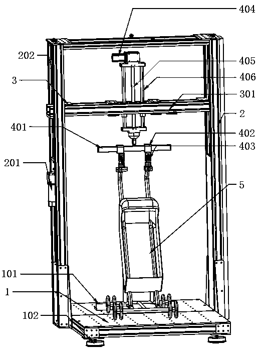 Baby carriage handlebar testing device and working method thereof