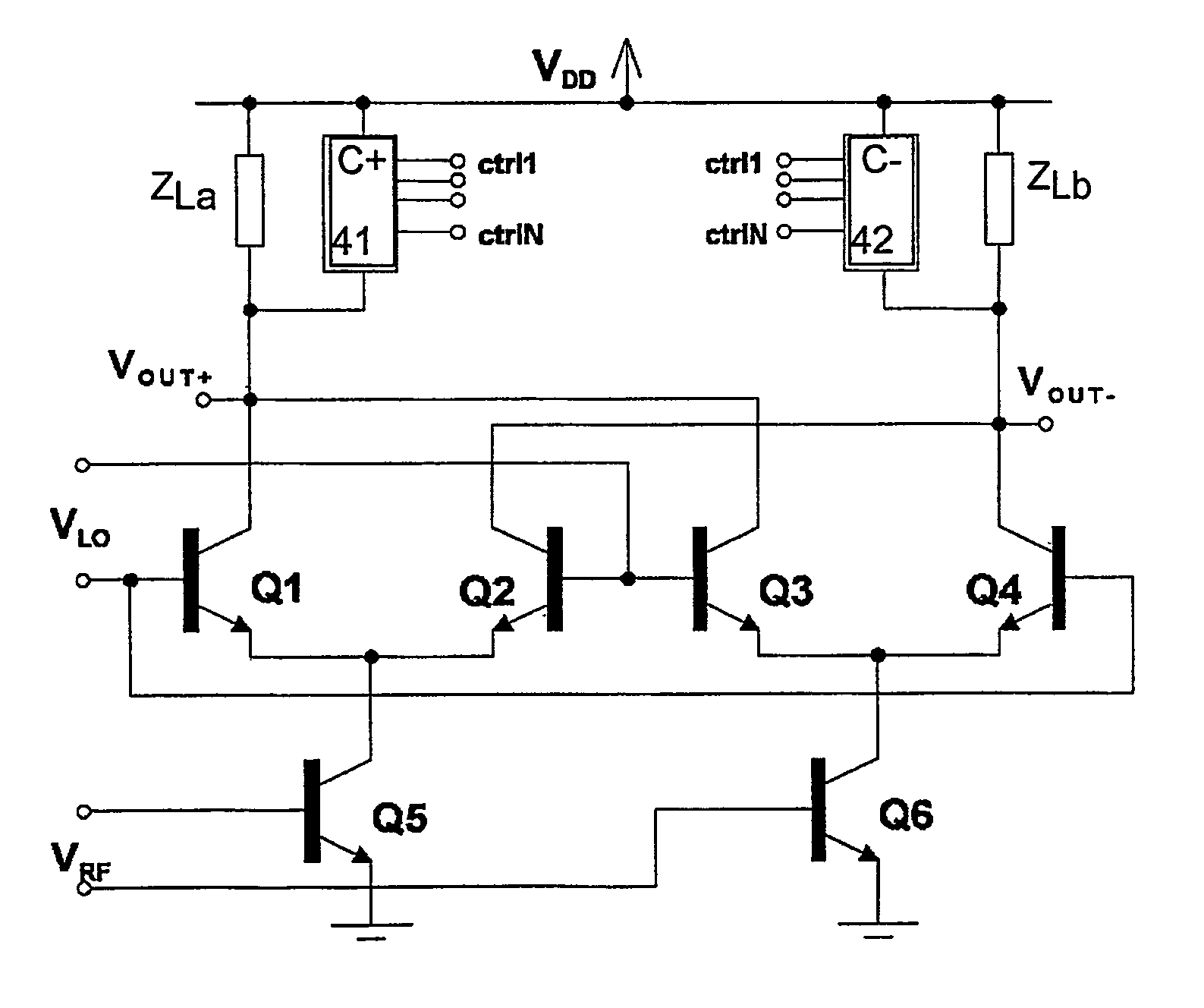 Balanced circuit arrangement and method for linearizing such an arrangement