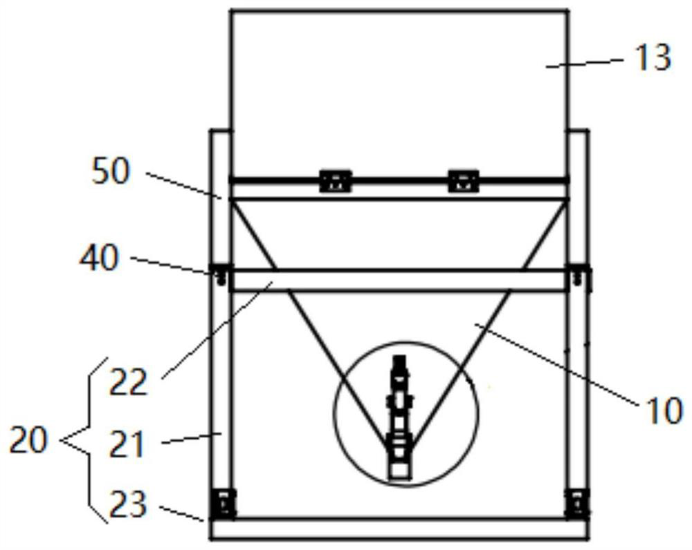 Hopper device and overwater bait casting equipment