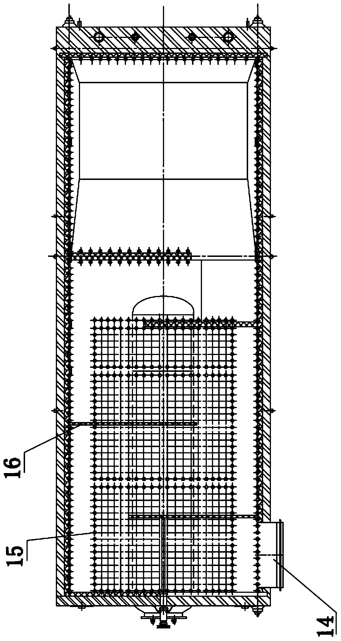 Steam boiler combusting biomass gas