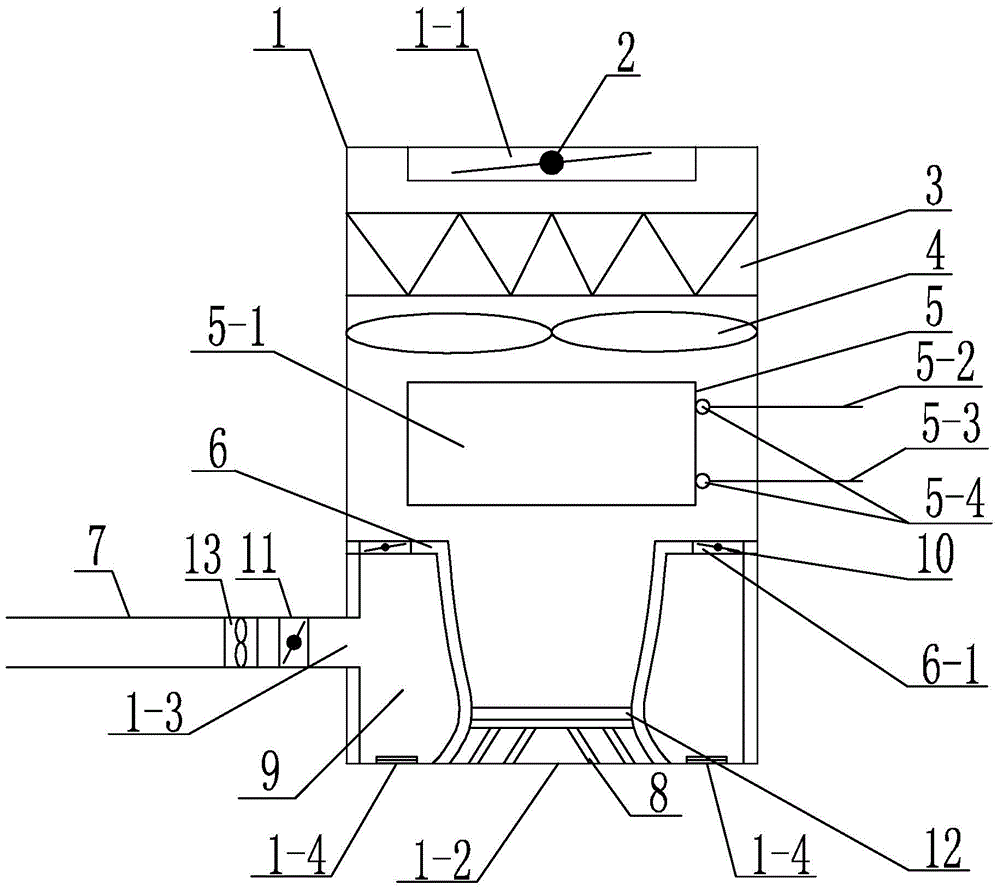 A cold wind surround type hot air dispersion heating device