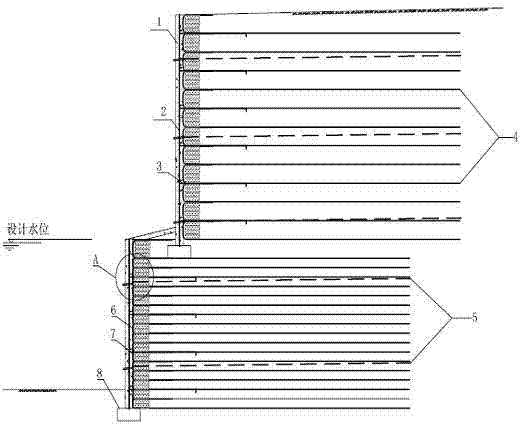 Concrete panel reinforced retaining wall and construction method thereof