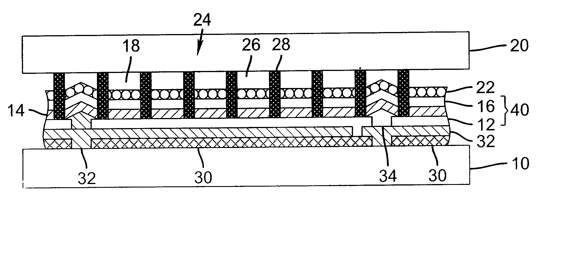 LED device having improved output and contrast