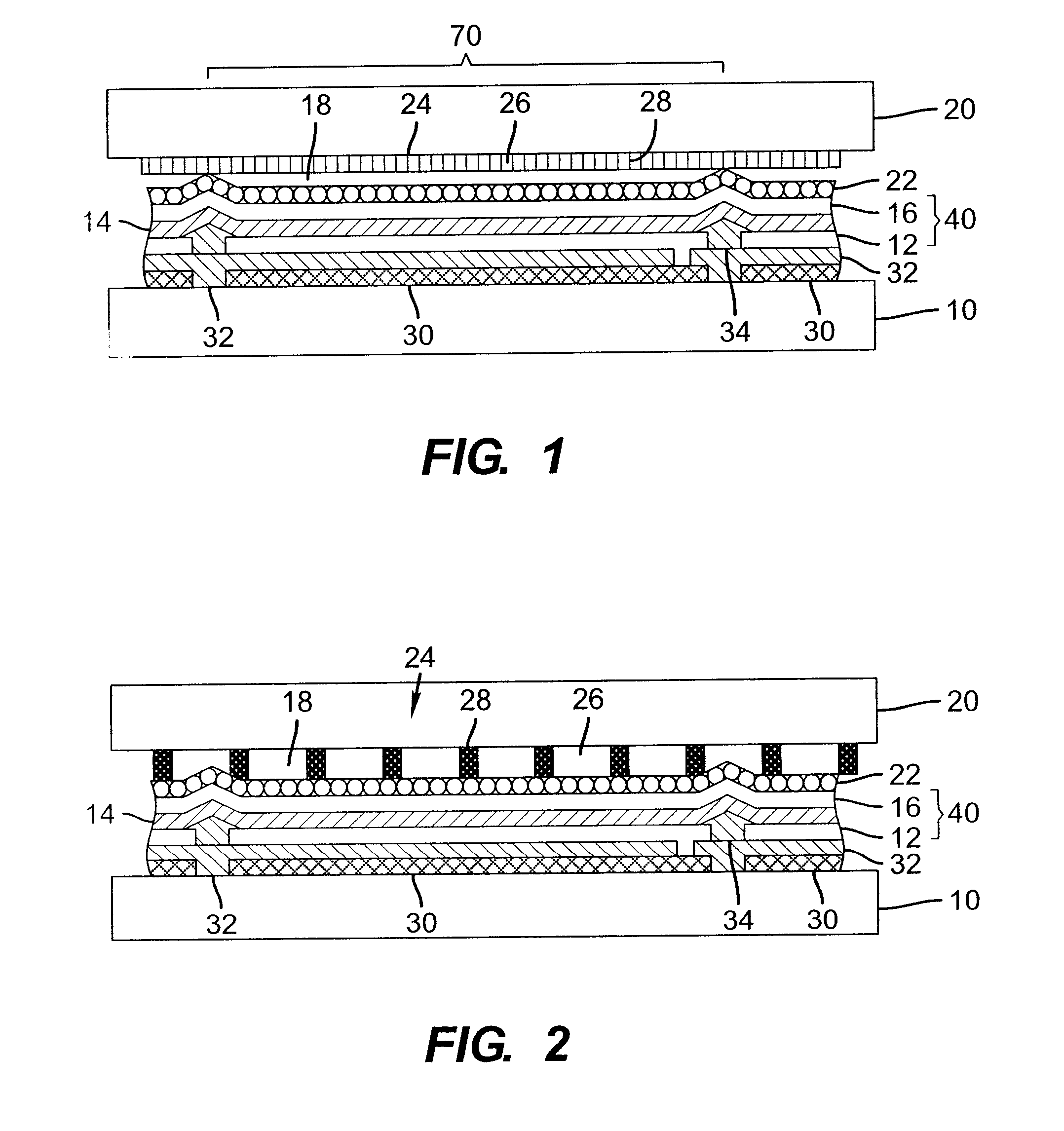 LED device having improved output and contrast