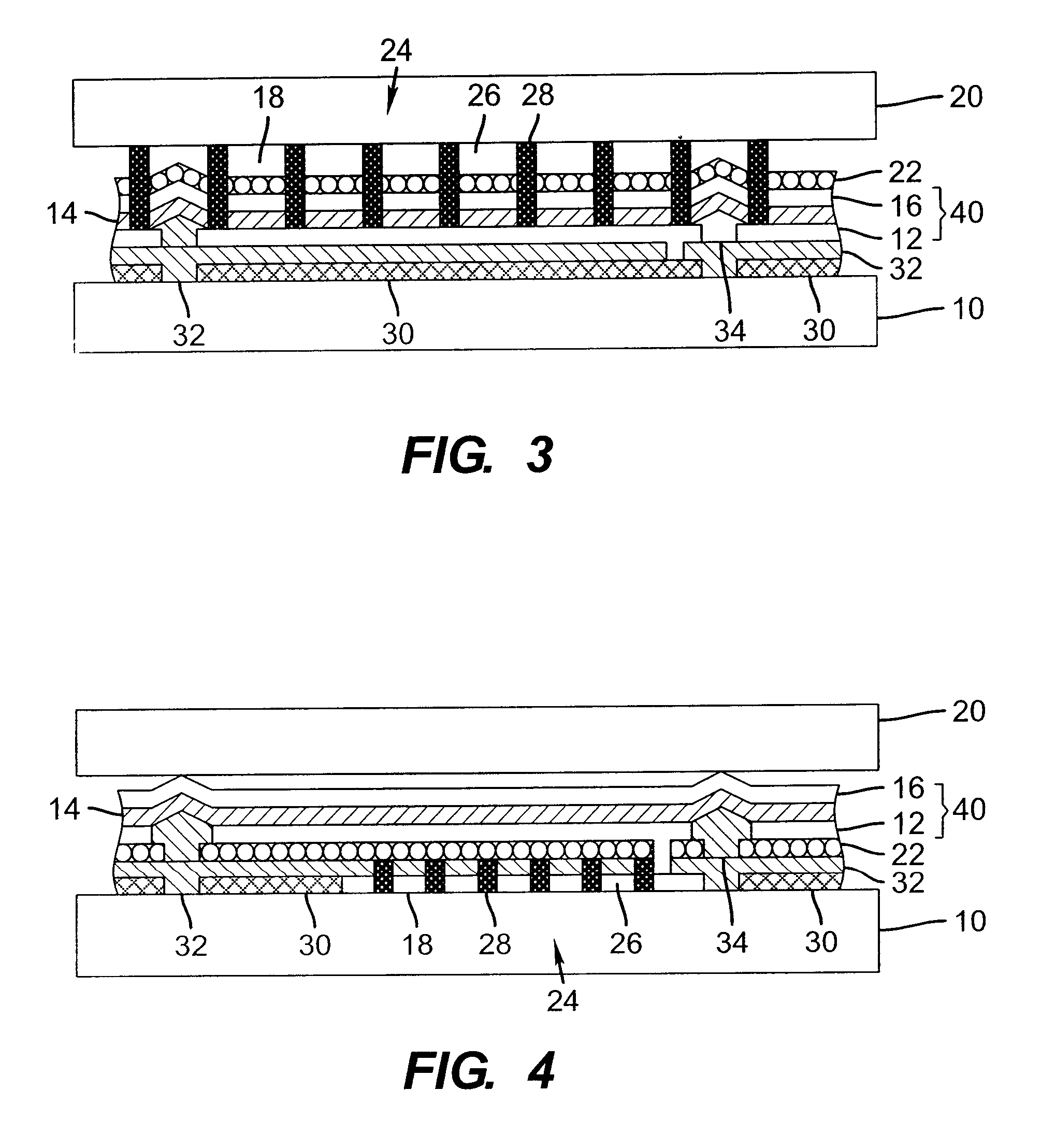 LED device having improved output and contrast