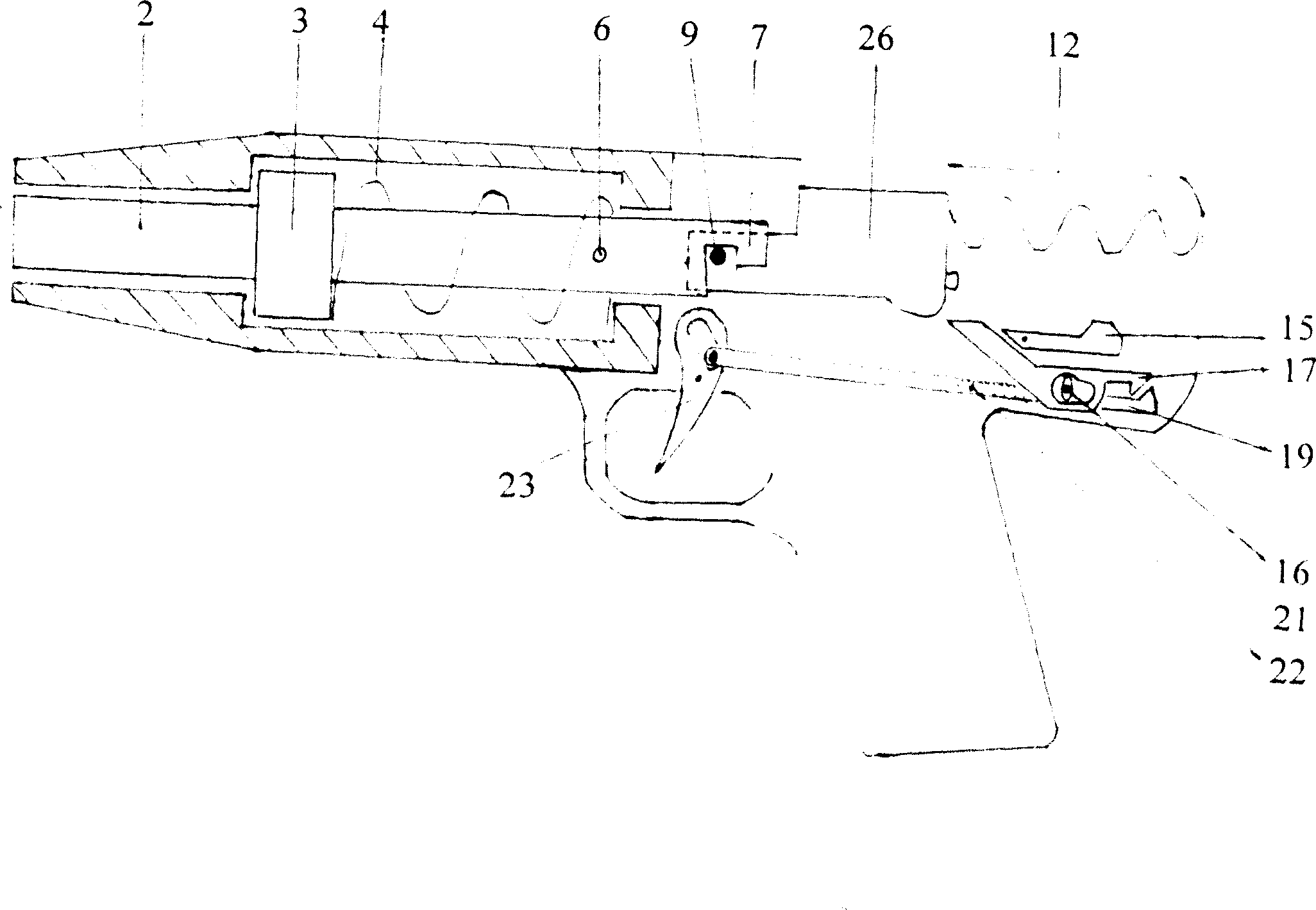 Micro-recoiling automatic pistol