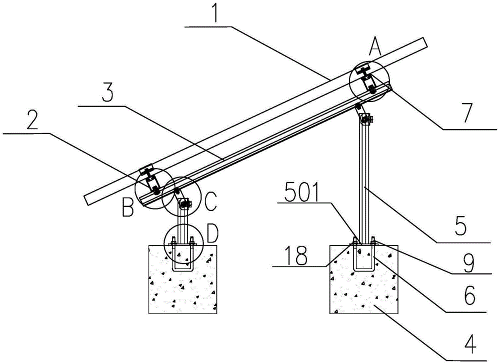 Plug-in type ground joint piece structure for photovoltaic modules