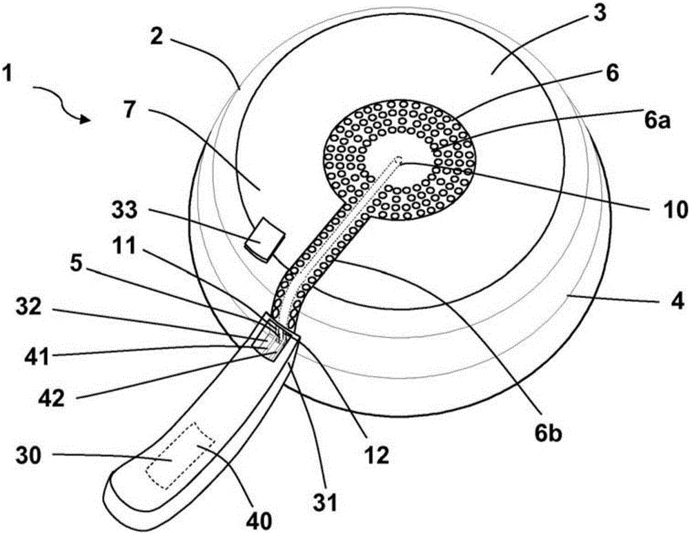 Cooking container provided with a temperature sensor and means for identifying a cooking area