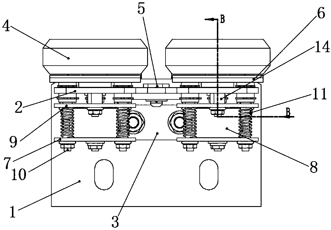 Roller type rail clamping device