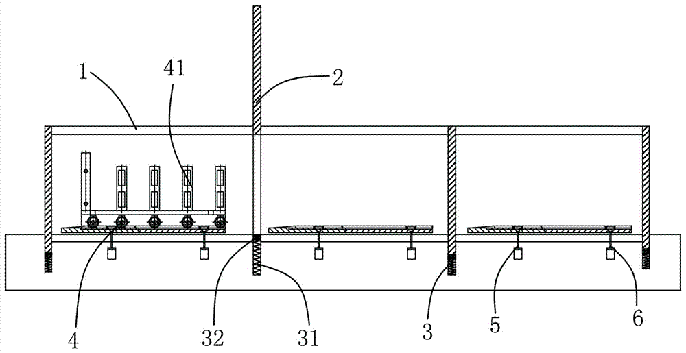 Material transmission method and device of tunnel baking line