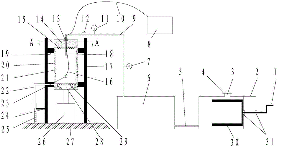 Mine soft rock grouting test piece indoor simulation manufacturing method and manufacturing device