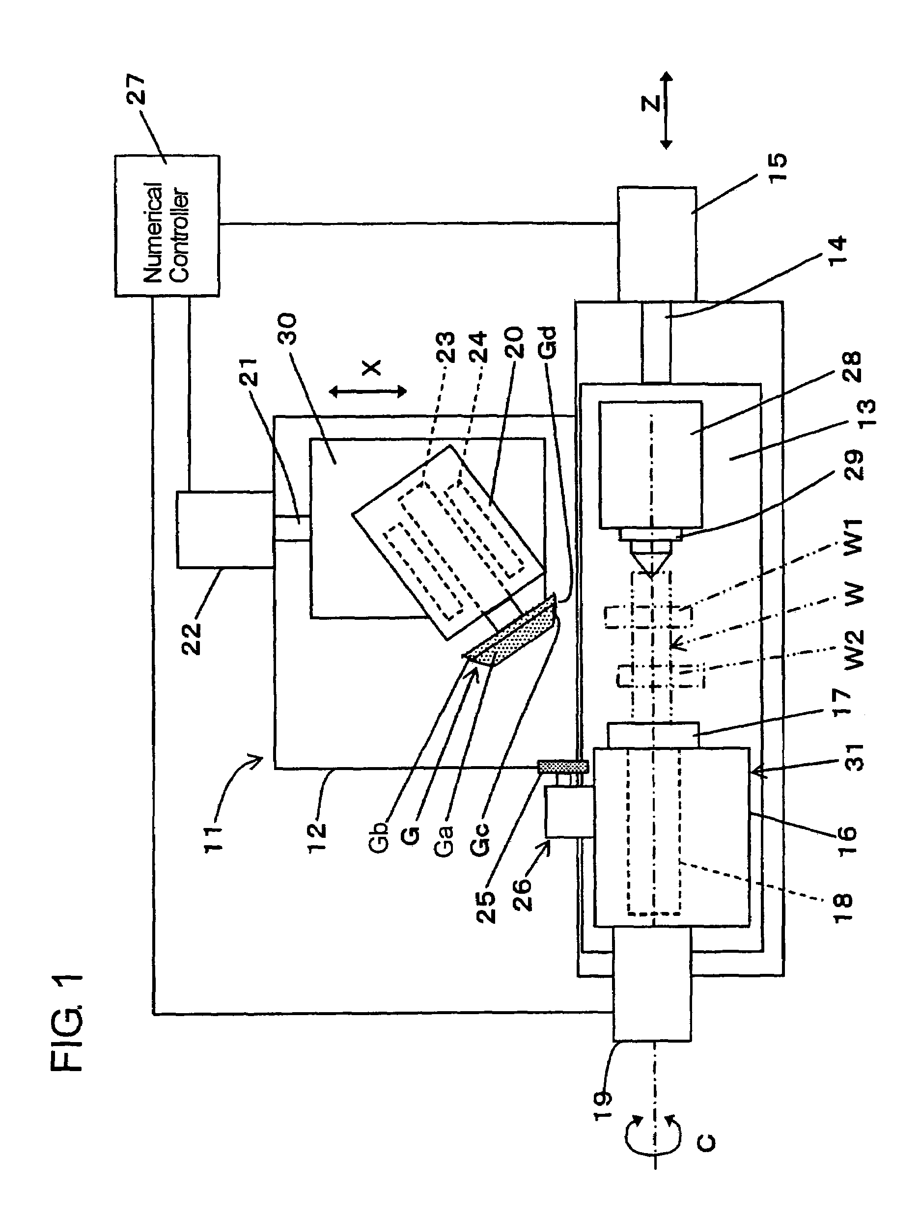 Method and apparatus for grinding cam with re-entrant surface