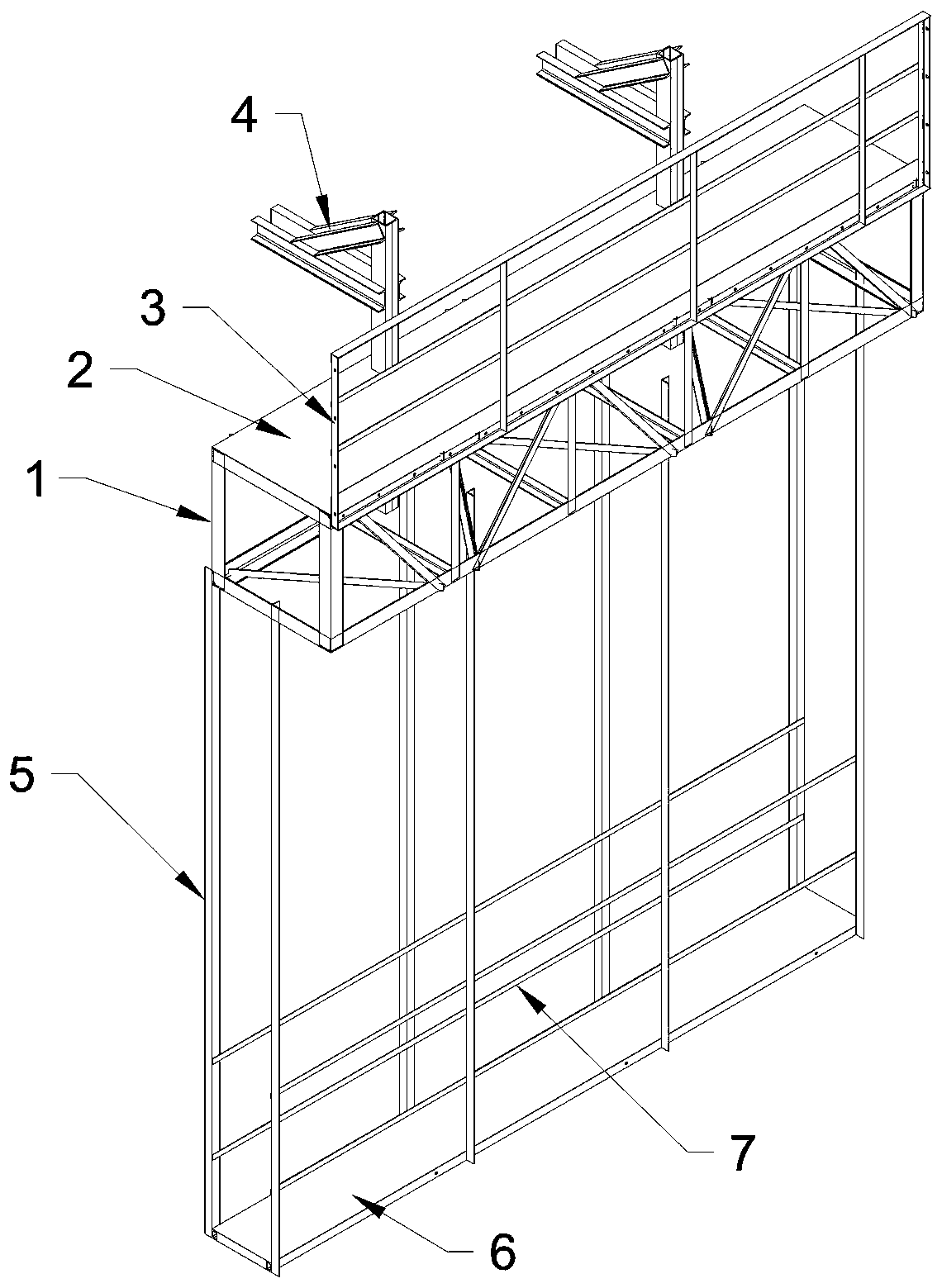 Cable bent tower operating platform formwork separating and lifting system