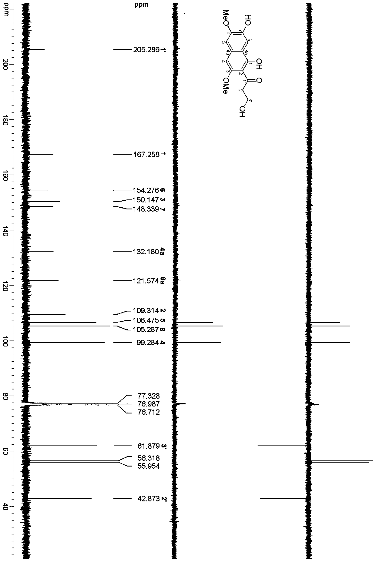 A multi-substituent naphthalene compound with antibacterial activity in aloe and its preparation method and application