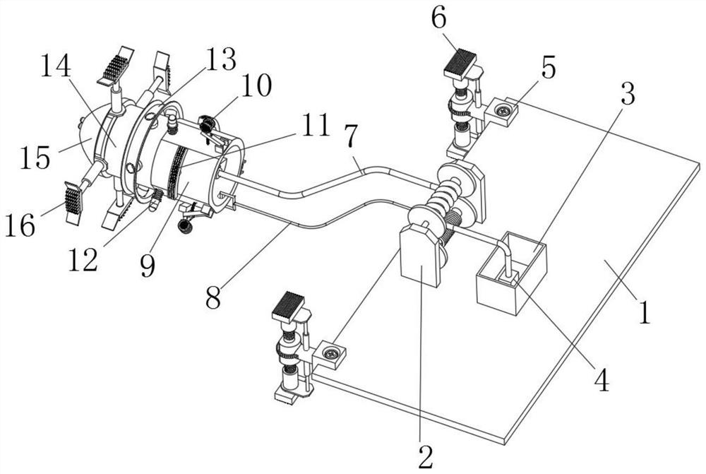 A central air-conditioning pipeline cleaning and disinfection device