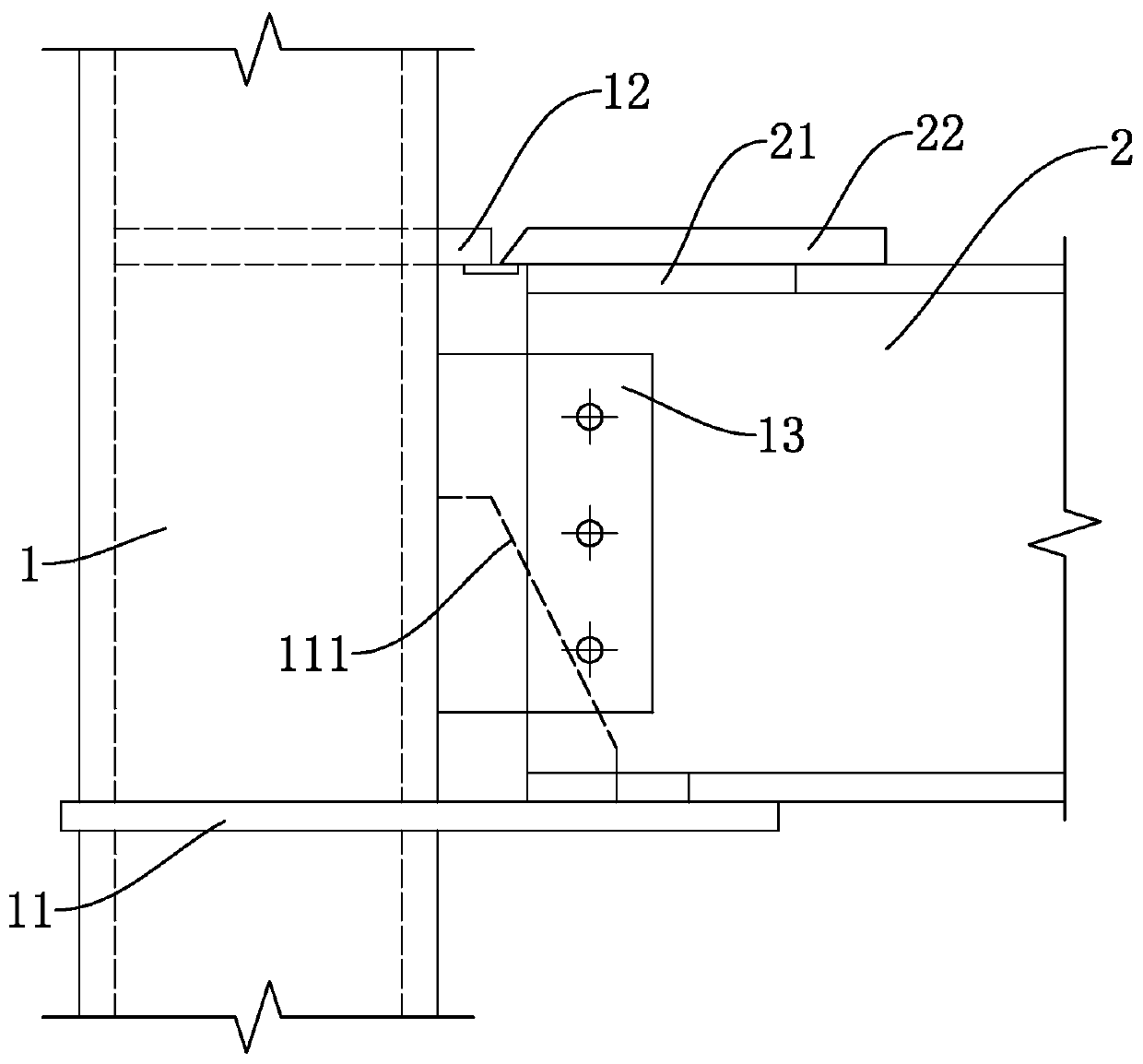 Construction method of steel structure beam-column connecting joint