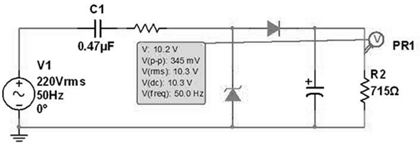 Enhanced resistance-capacitance power supply circuit