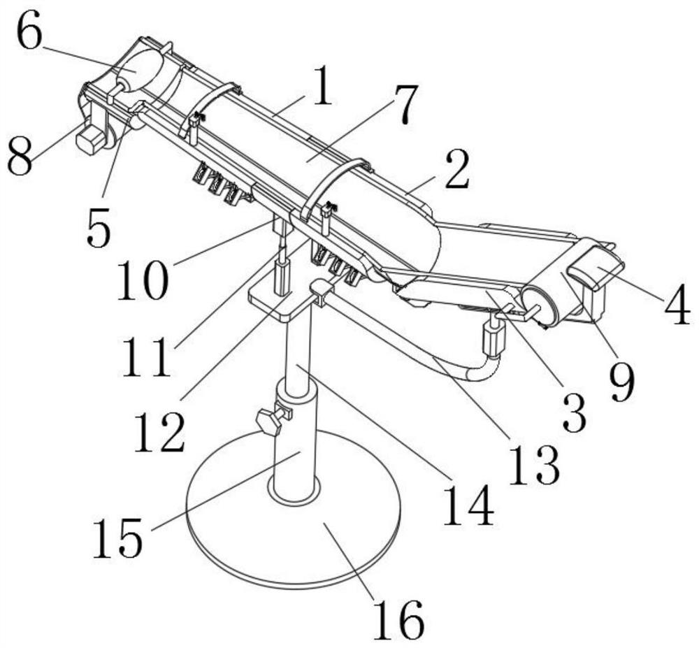 Upper limb supporting frame assembly for stem cell collection