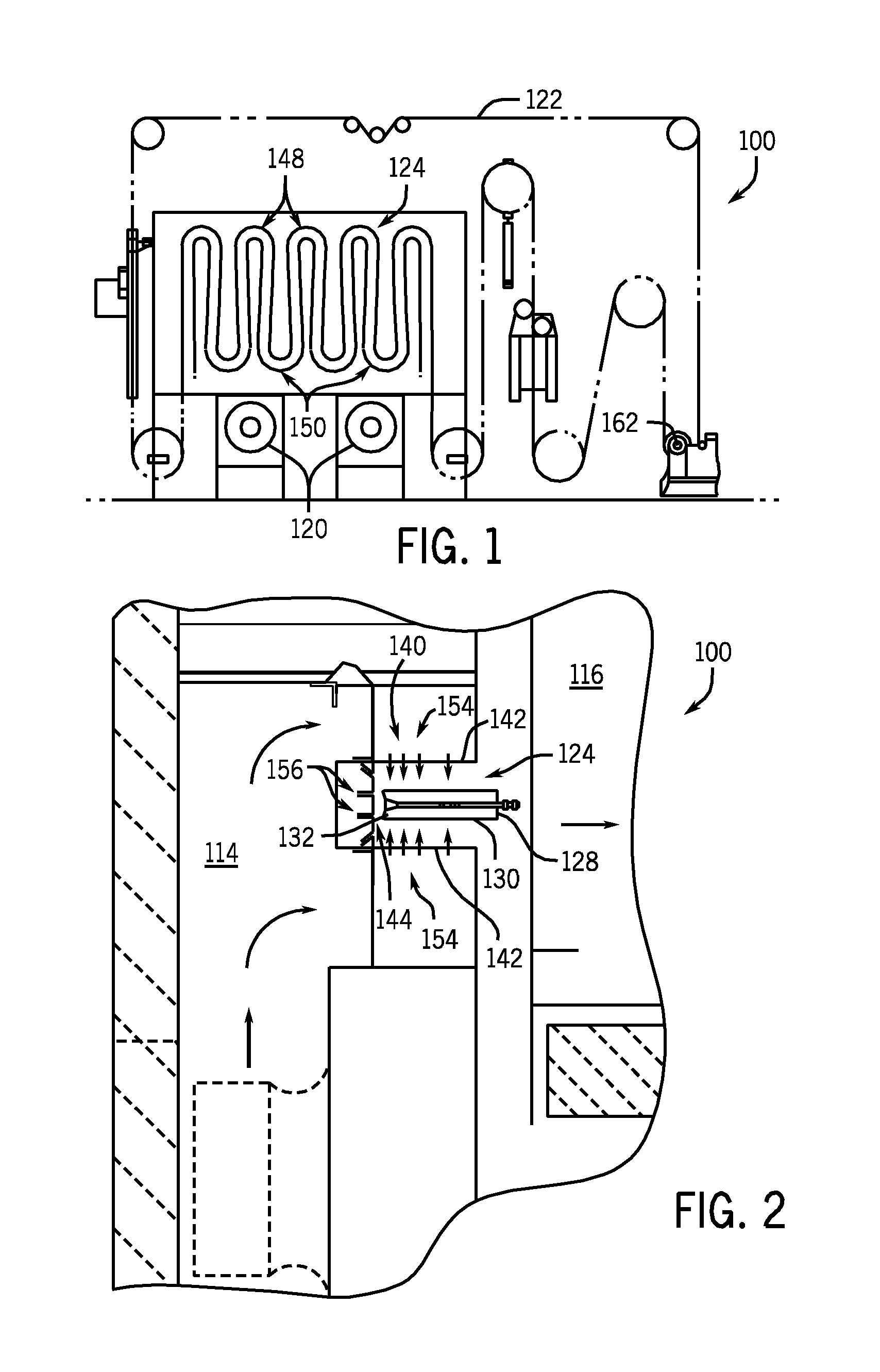 Pin oven with a continuous U-shaped duct