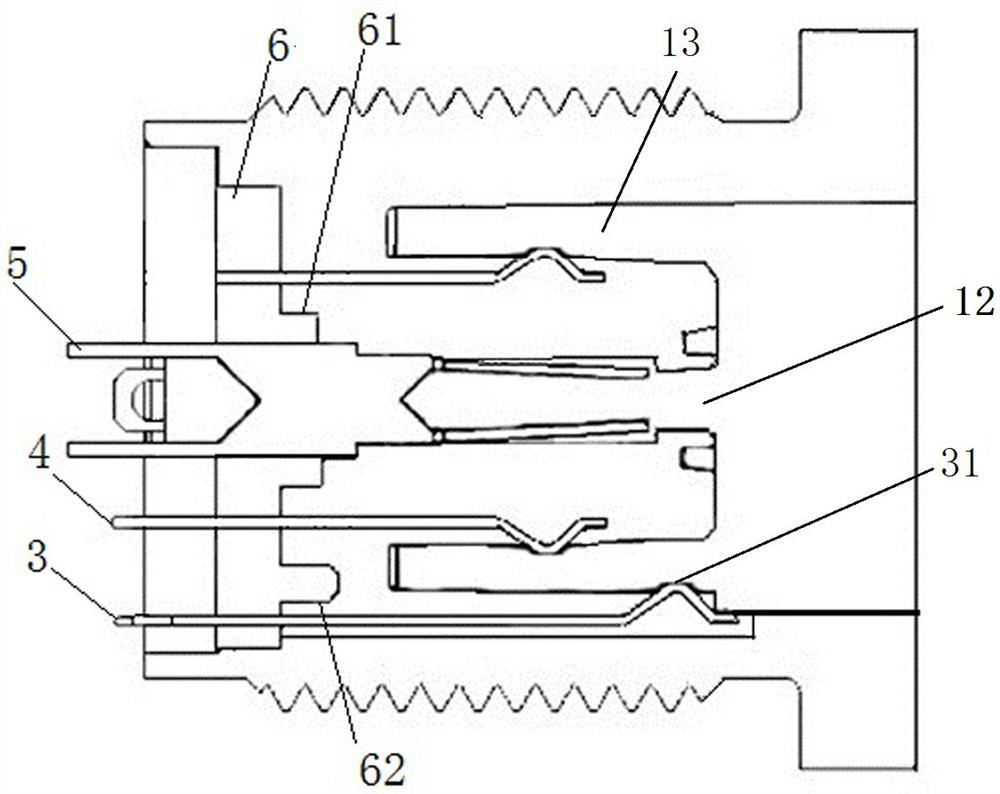 Direct current charging connector suitable for large current