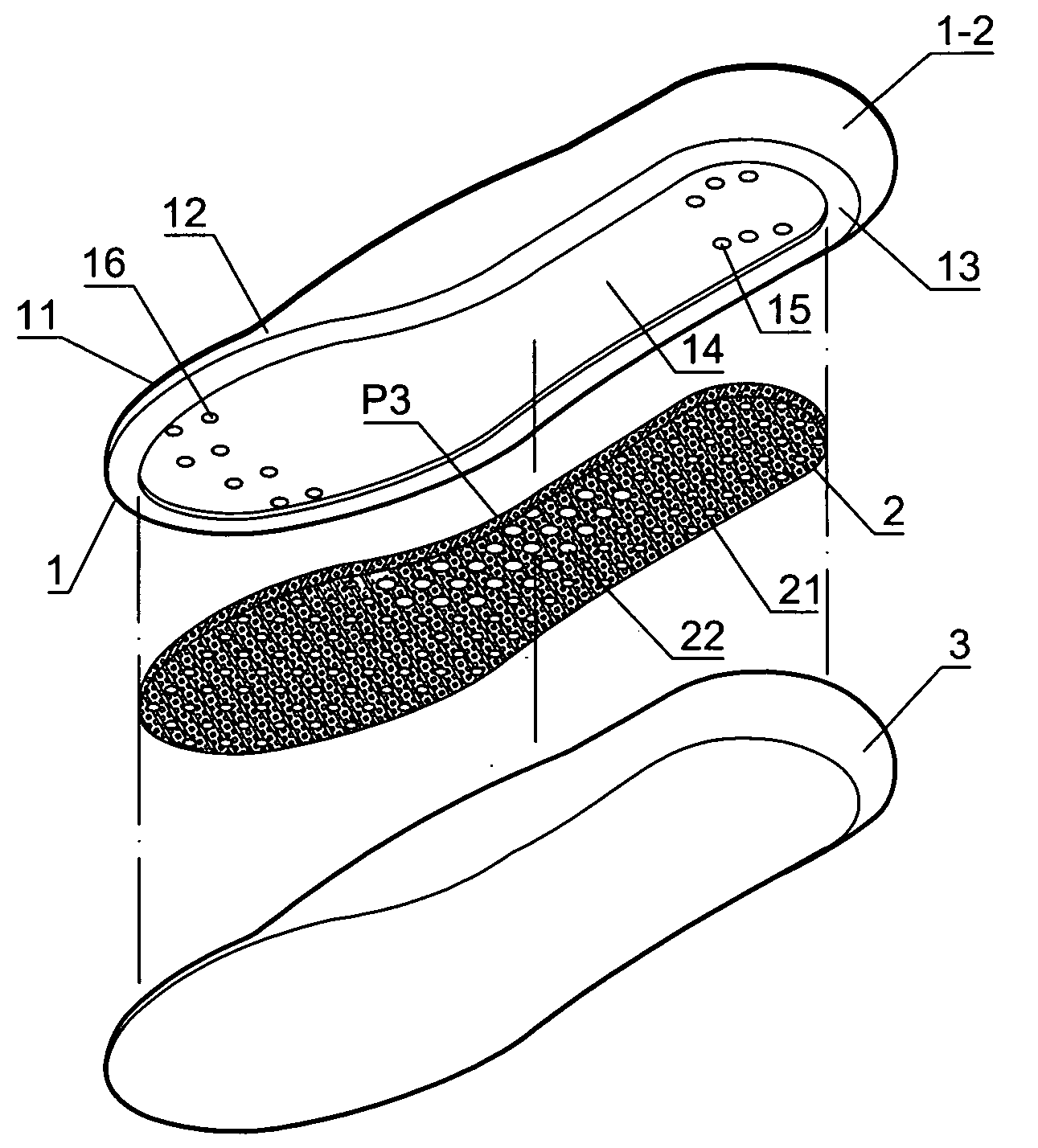 Cushion improved structure of shoe ventilating insole