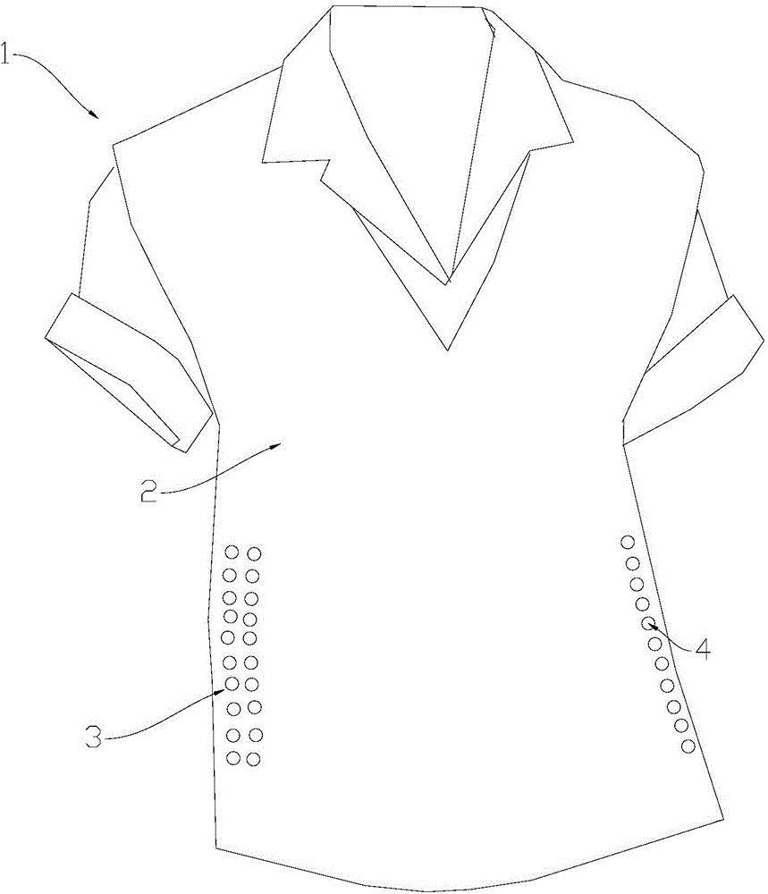 Men shirt with grid-shaped ventilation portions