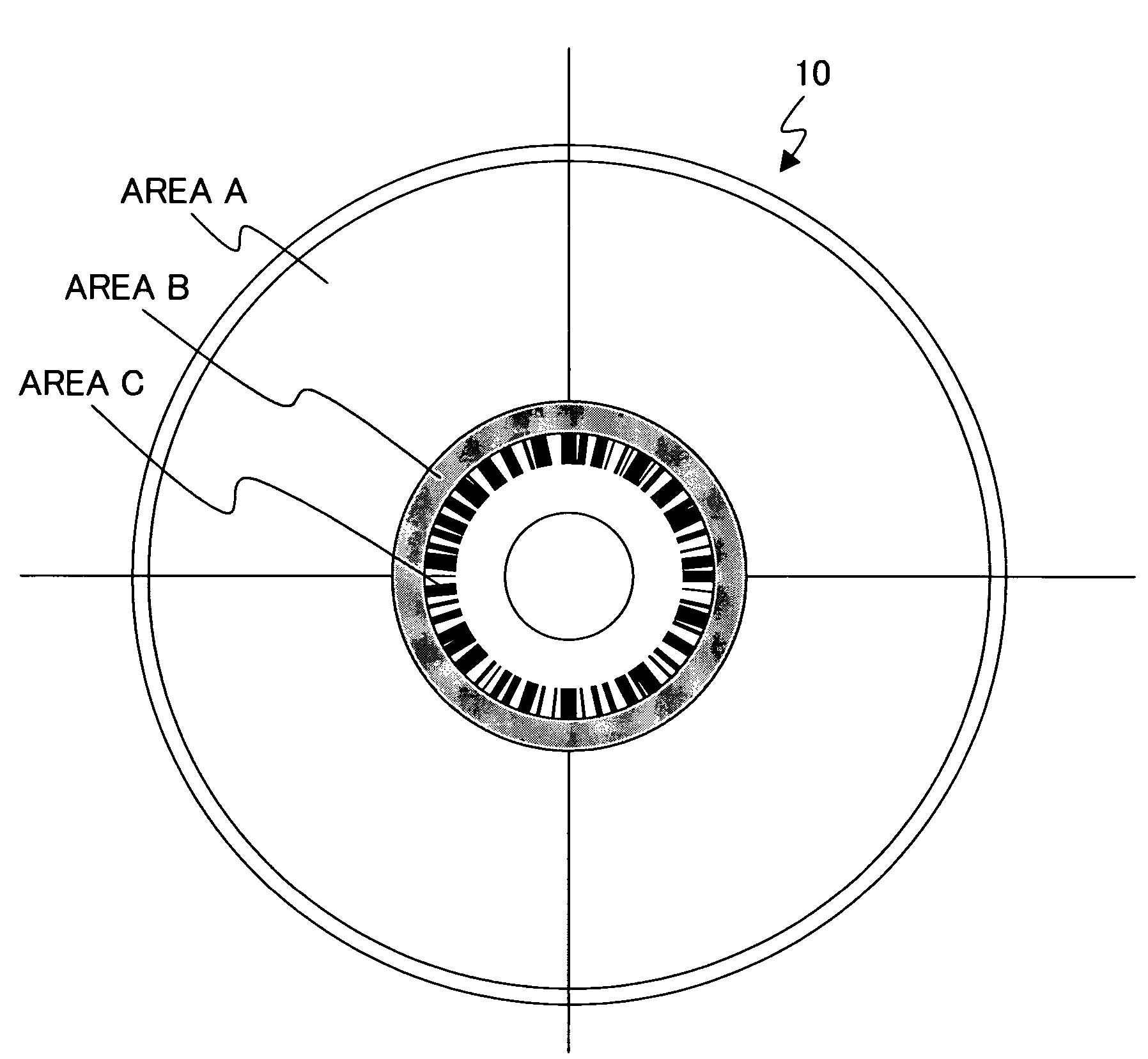 Optical disk with a plurality of radially extending marks for recording reflectance data of the optical disk