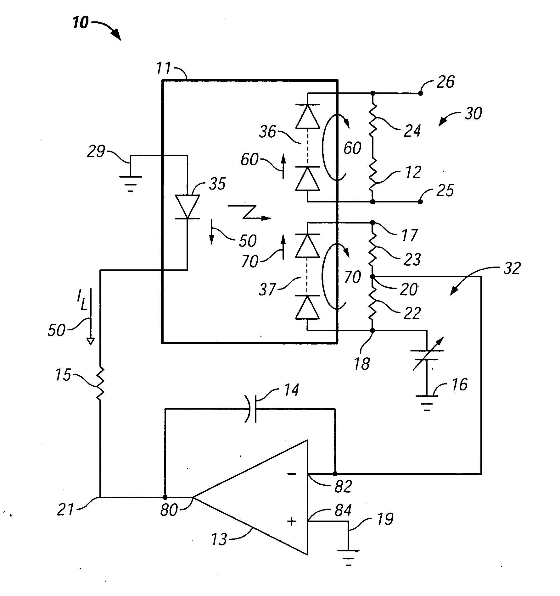 Optically generated isolated feedback stabilized bias