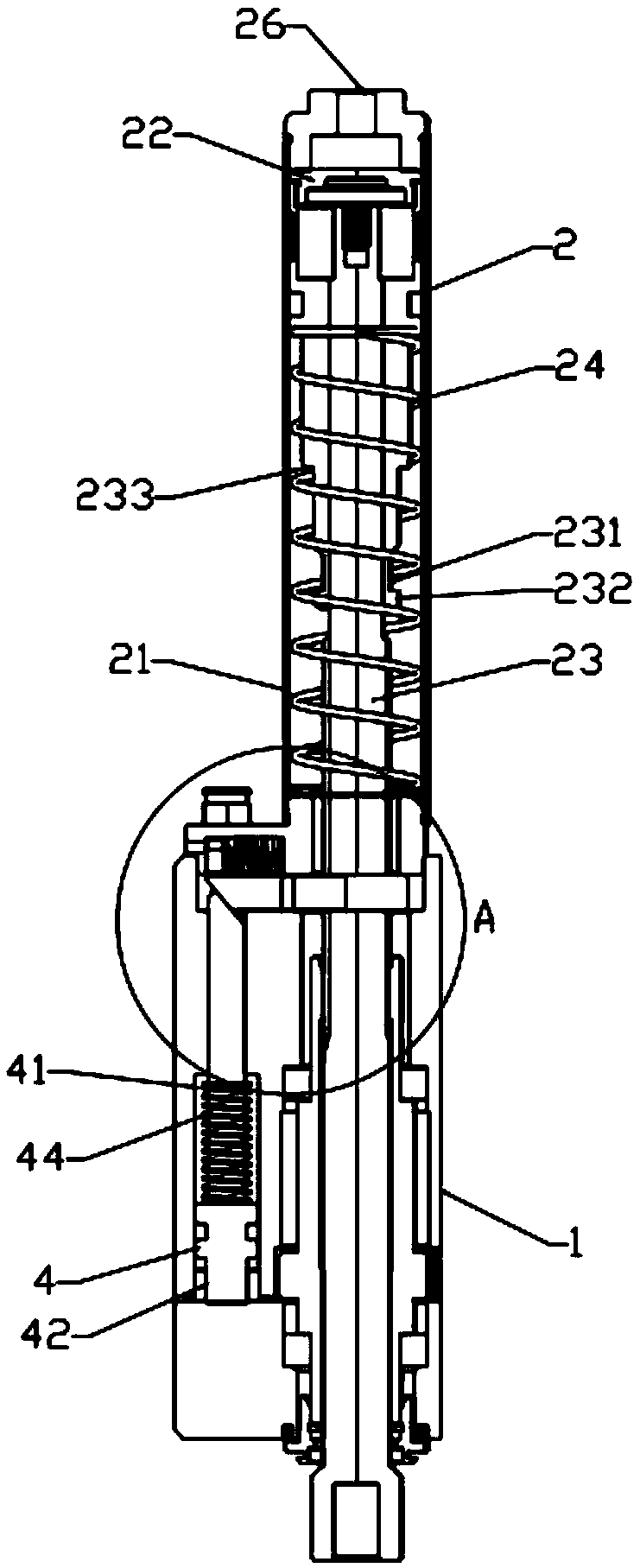 Pressure type gang drill self-locking mechanism