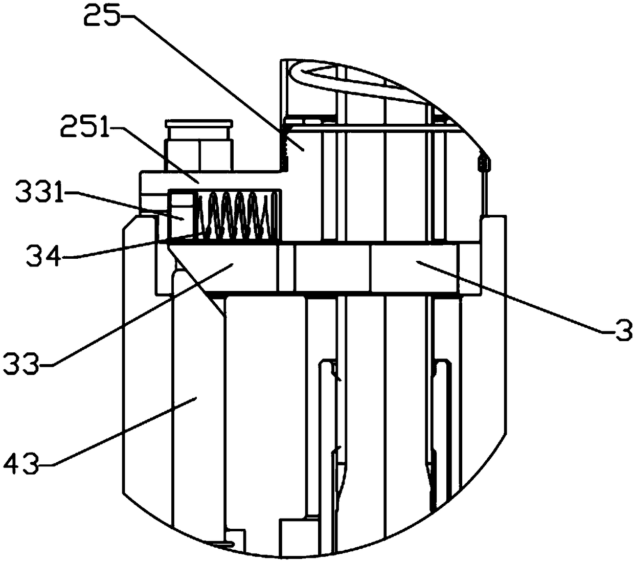 Pressure type gang drill self-locking mechanism