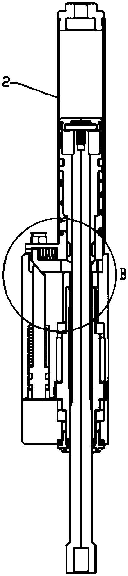 Pressure type gang drill self-locking mechanism