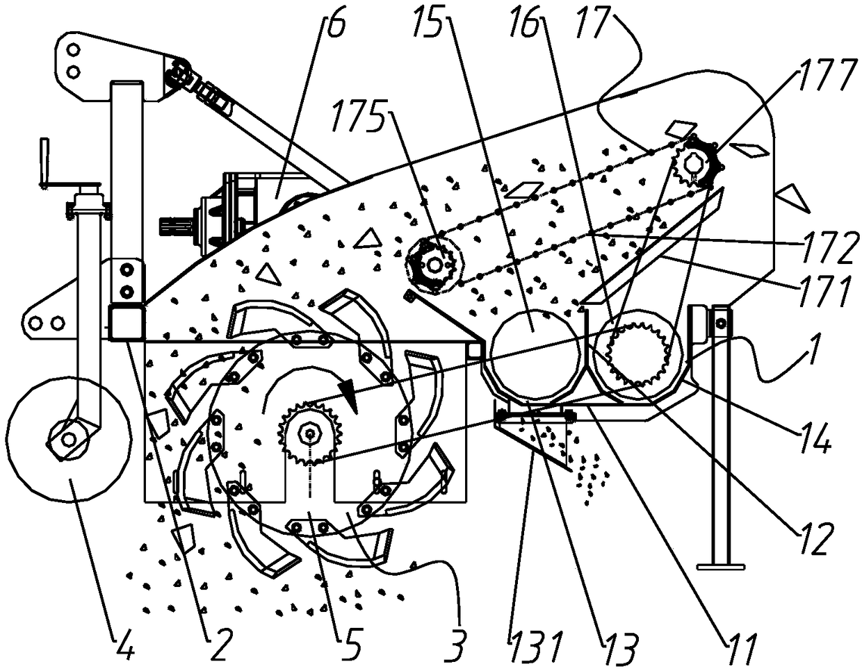 Novel impurity removing soil sealing groove and soil sealing machine