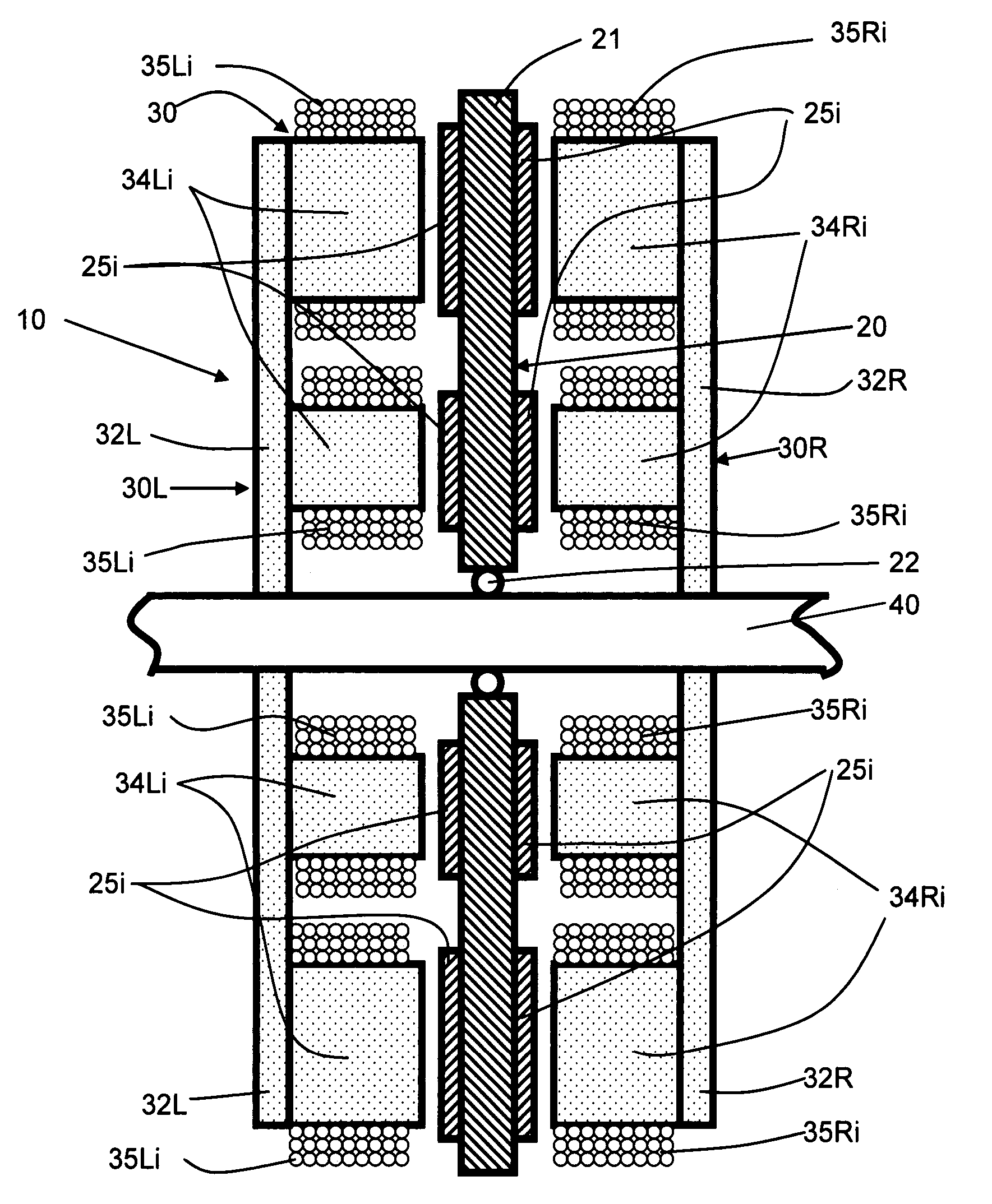 Multi-phase A.C. vehicle motor