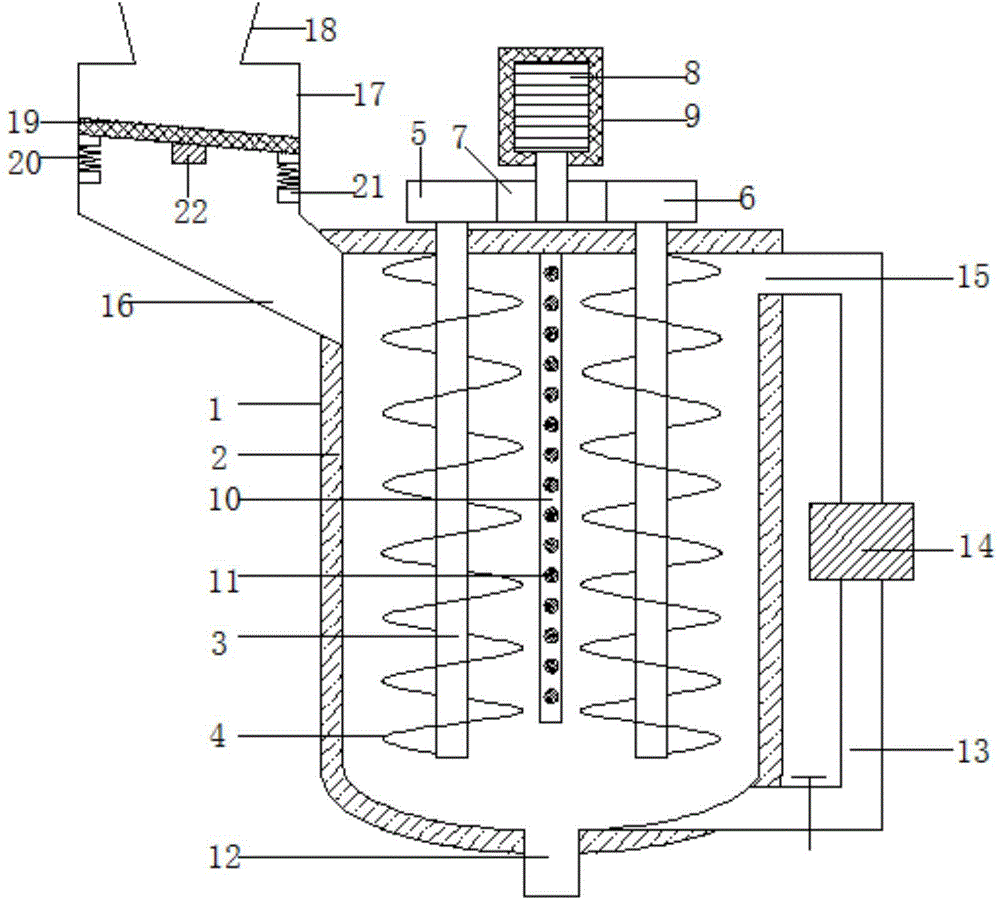 Mixer provided with screening device and used for producing ceramics