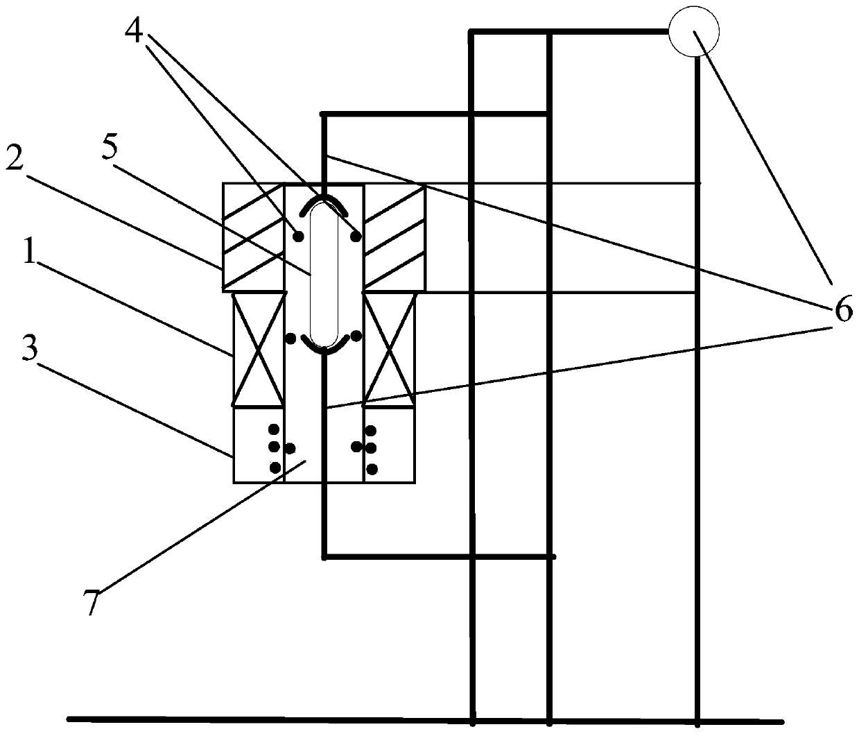 A device for continuous directional solidification of alloy castings with ultra-strong traveling wave magnetic field