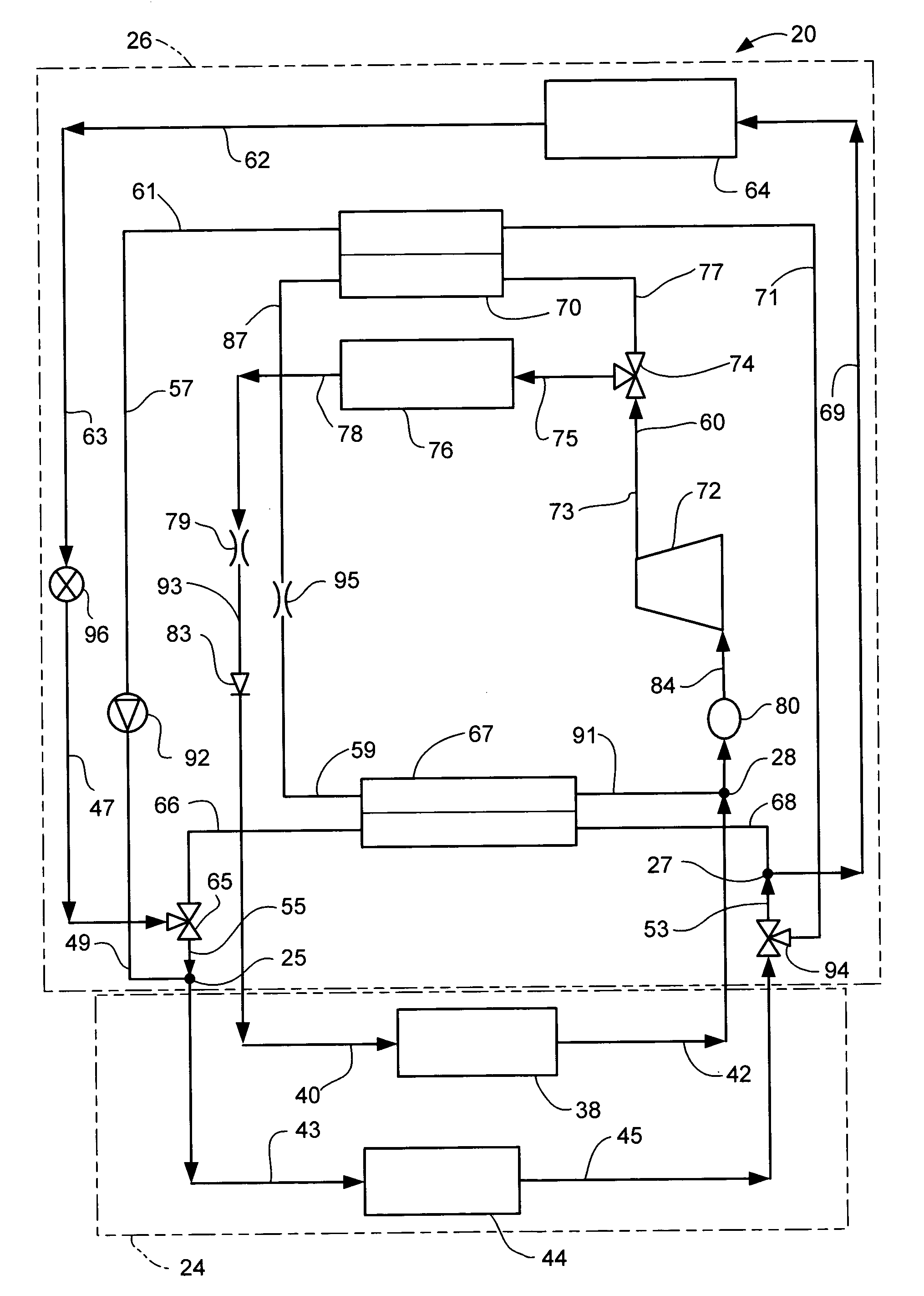 Heat pump and air conditioning system for a vehicle