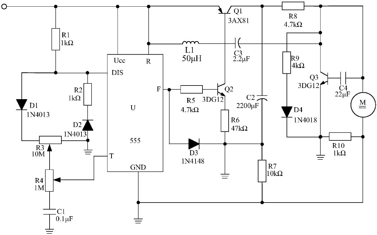 Direct-current motor speed regulating system with overload protection function