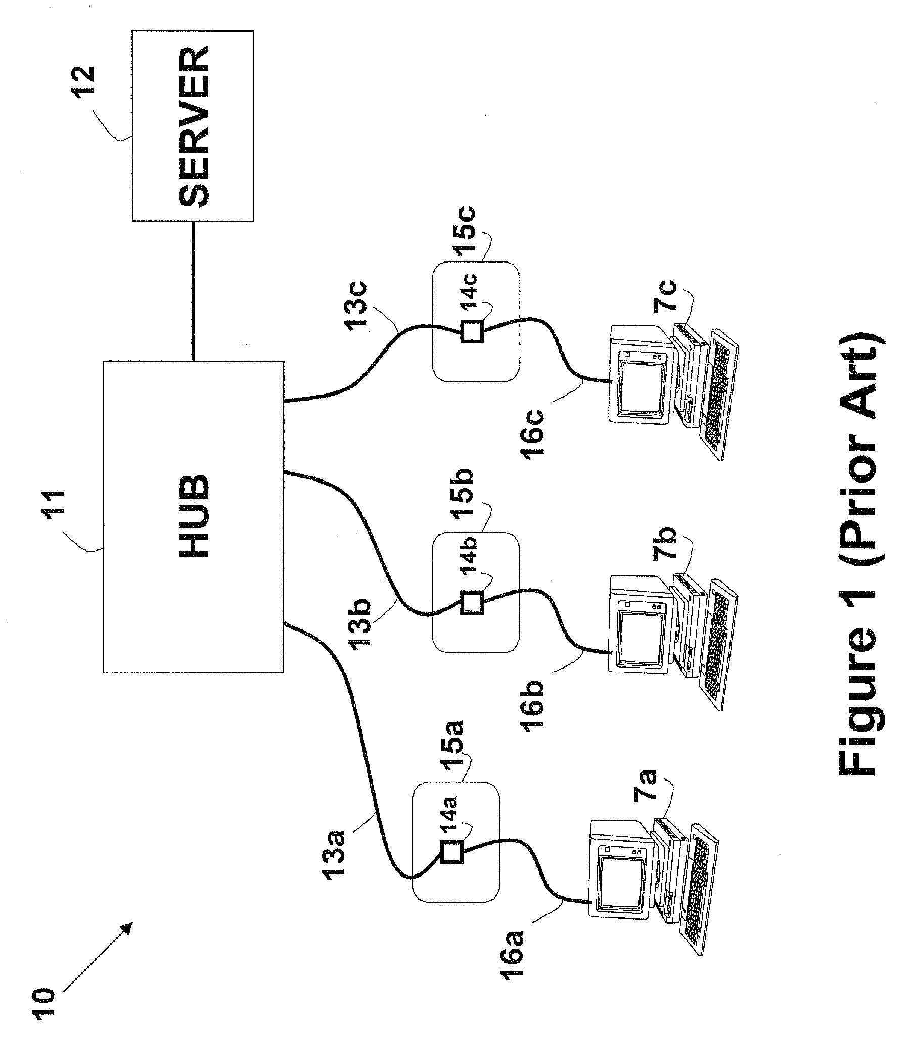 Addressable outlet, and a network using same