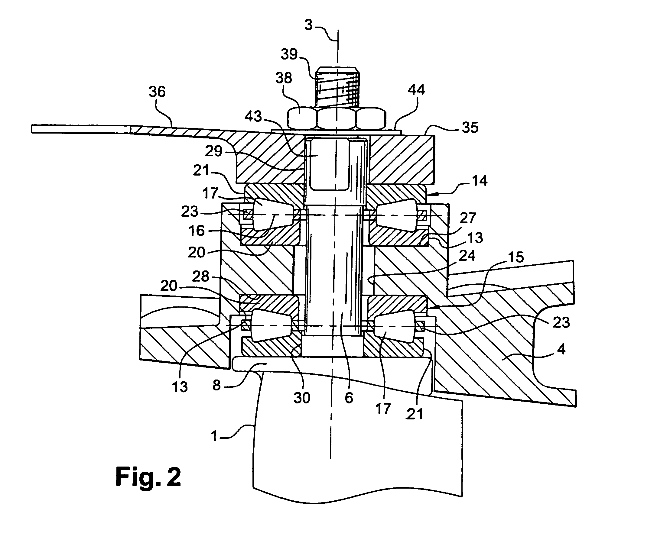 Method of guiding a blade having a variable pitch angle