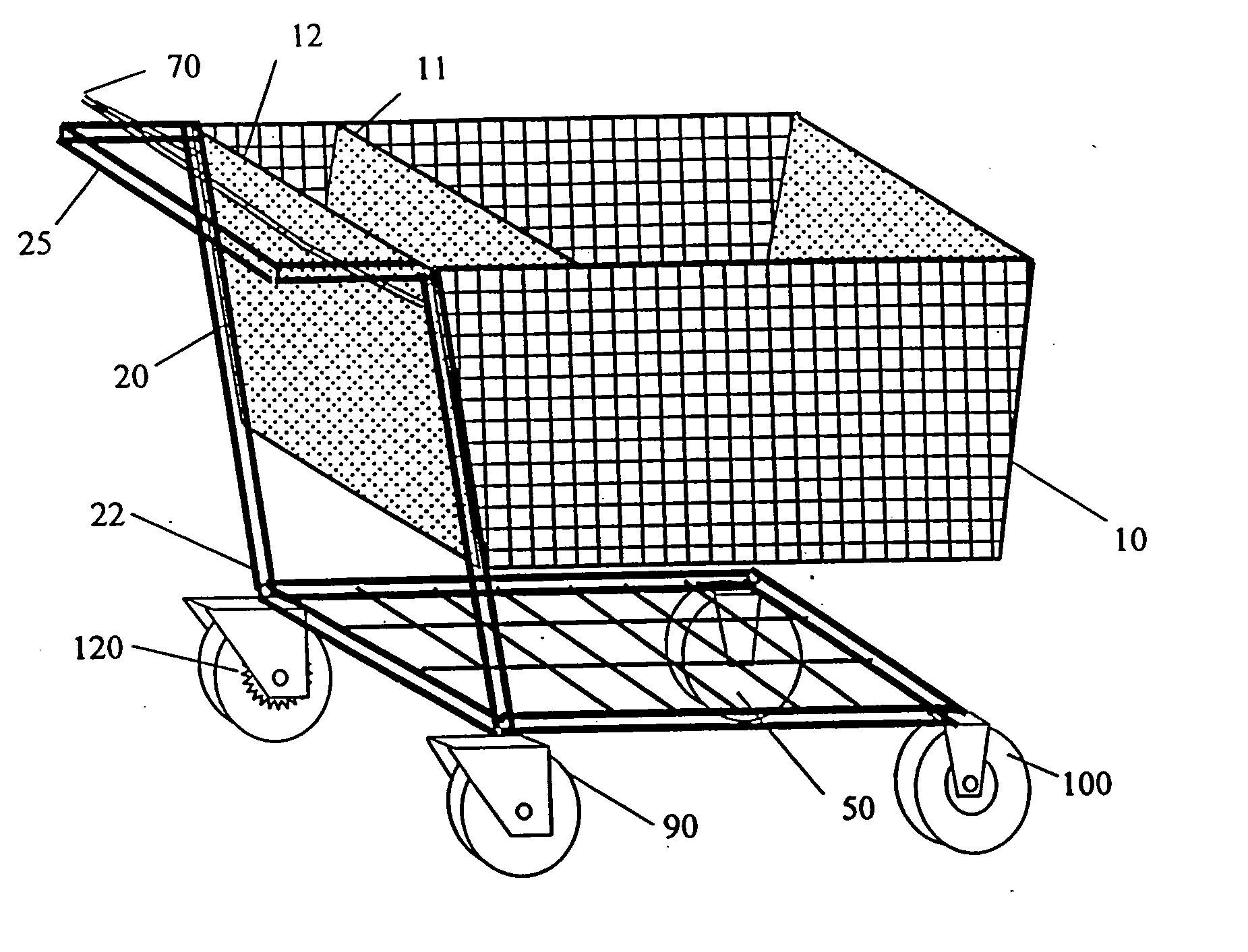 Hand deactivated shopping cart automatic braking system
