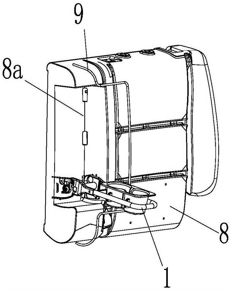 Automobile seat backrest with middle armrest