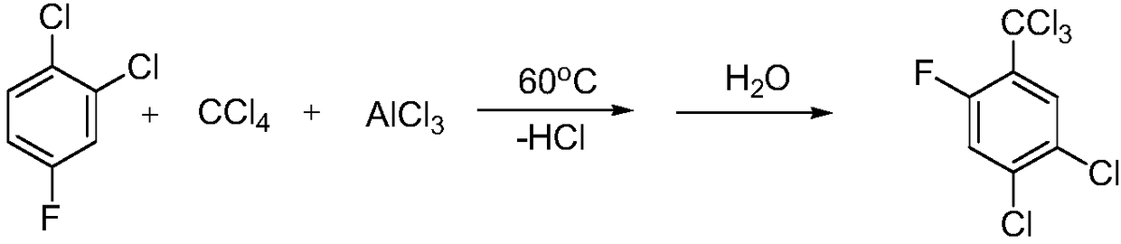 Synthesis method of 2,4-dichloro-5-fluorin(trichloromethyl)benzene