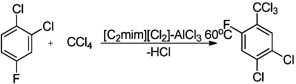 Synthesis method of 2,4-dichloro-5-fluorin(trichloromethyl)benzene