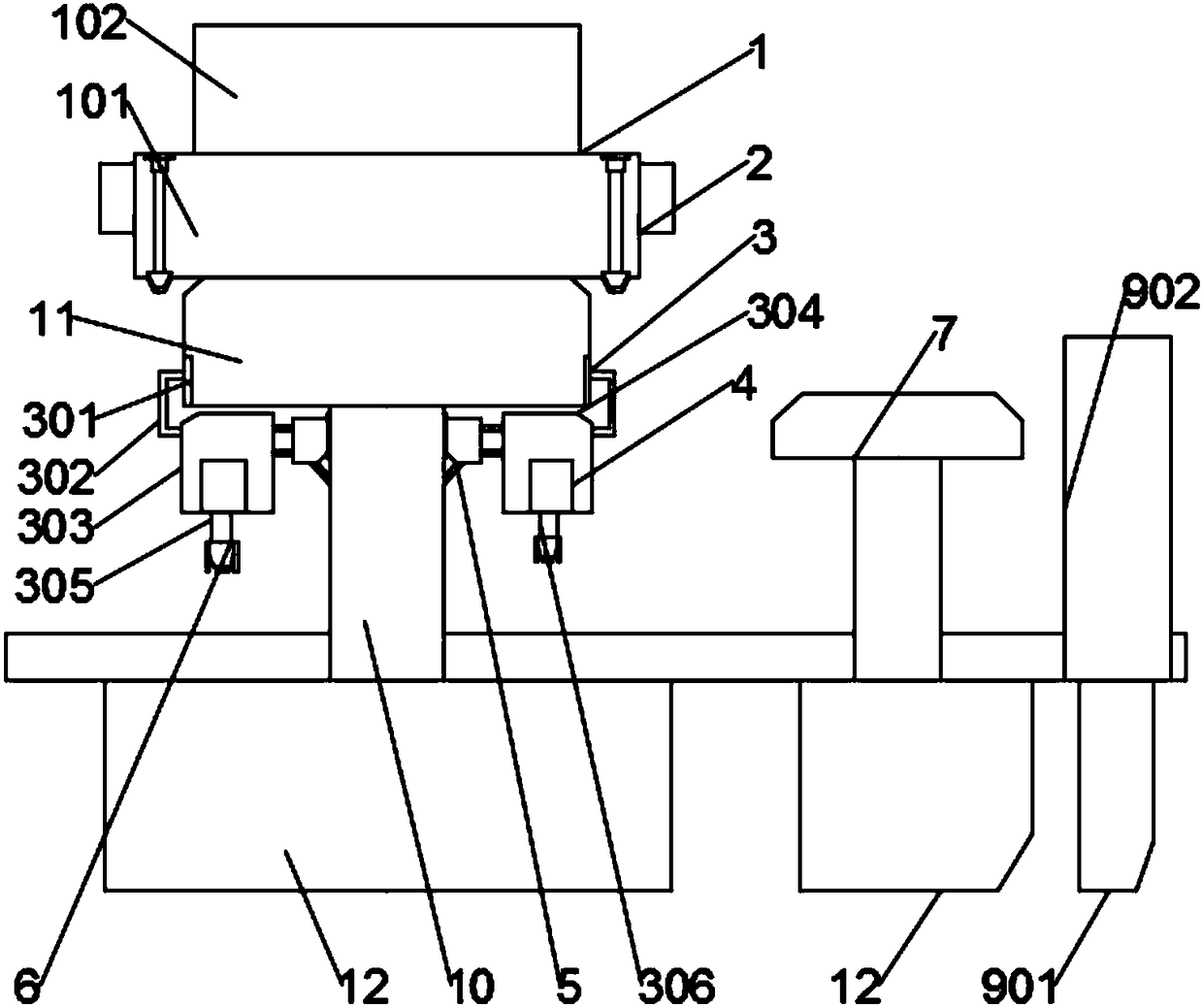 Internal cleaning equipment for fed-material mixing mechanism for shampoo production