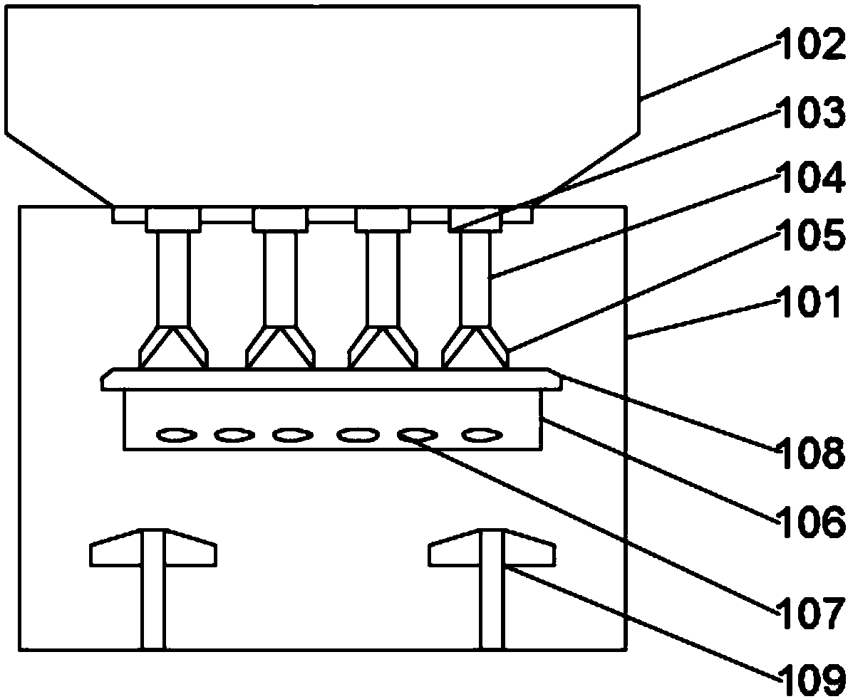 Internal cleaning equipment for fed-material mixing mechanism for shampoo production