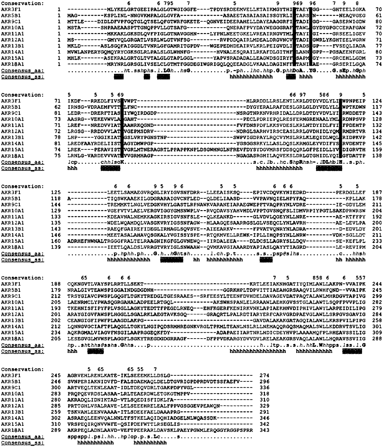 Gene AKR18A1 relevant to detoxification of fusarium toxin and toxic aldehydes and applications of gene AKR18A1