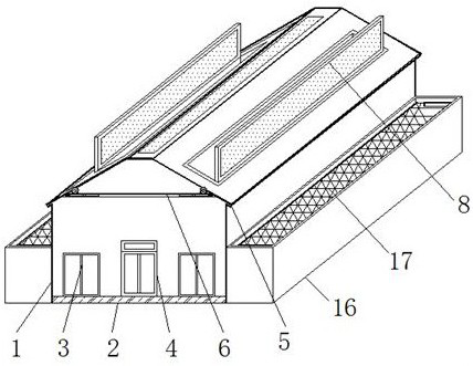 An environment-friendly ecological greenhouse based on comprehensive utilization of rainwater purification